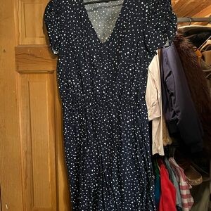 Banana Republic Navy Dress with White Dots